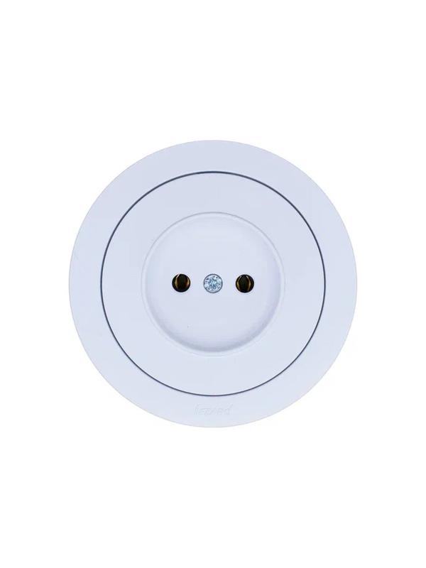 Розетка 1-м СП OSEN без заземл. ПБТ бел. LEZARD 743-0288-121B