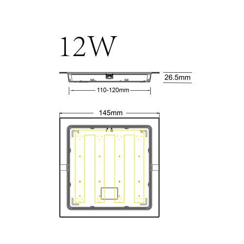 Светильник светодиодный LED 18-12-6K 12Вт 6500К встраив. квадратный ЭРА Б0057444