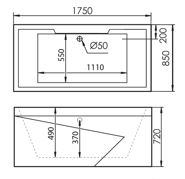 Акриловая ванна Gemy G9065 K R