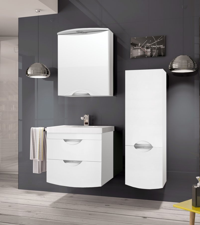 Зеркальный шкаф &quot;Жасмин 2 600/С&quot;, Люкс белый