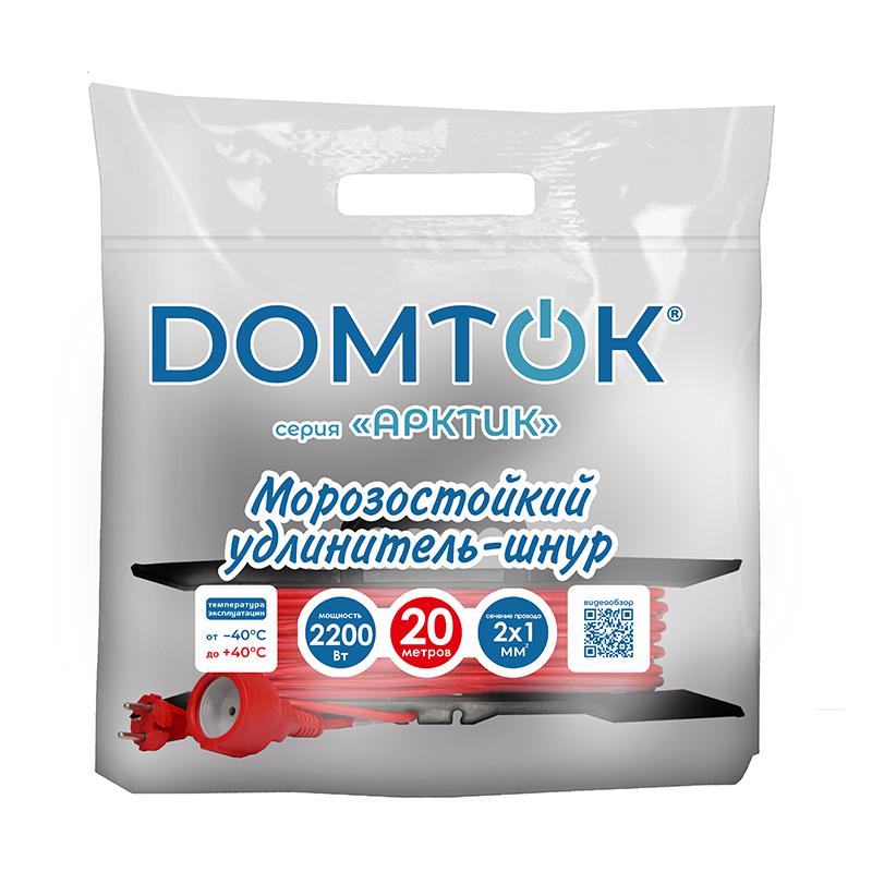 Удлинитель-шнур на рамке 1х50м без заземл. 10А IP44 2.2кВт КГ 2х1 АРКТИК морозостойкий DOMTOK 2591