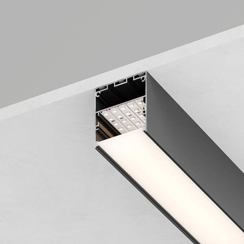 Профиль алюминиевый накладной 50х50мм черн. 2м CAB269 (в комплекте 2 заглушки 4 крепежа) FERON FERON 48150