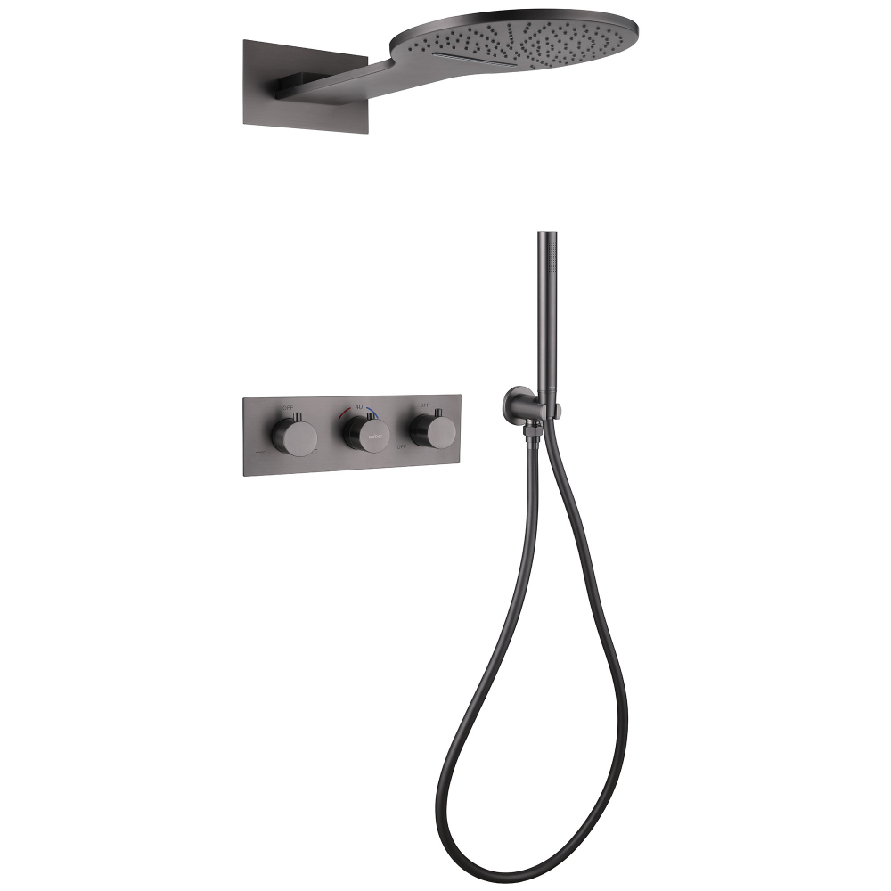 Душевая система ABBER Wasser Kreis AF8151NG скрытого монтажа без излива, термостат, никель