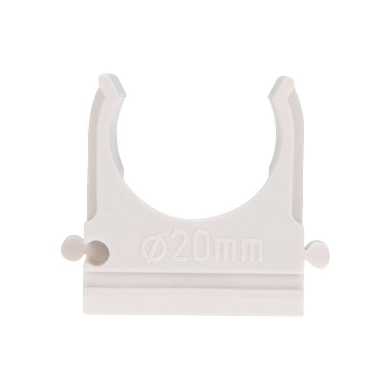 Держатель для труб (клипса) d20мм бел. (уп.100шт) Rexant 28-0120-6