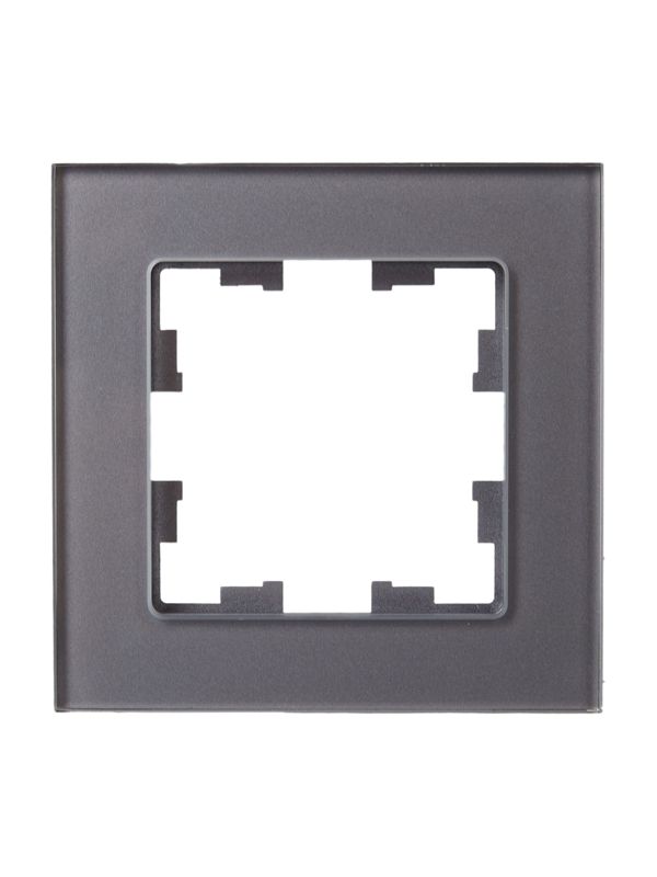 Рамка 1-м BRITE РУ-1-2-БрСе стекло сер. IEK BR-M12-G-K03