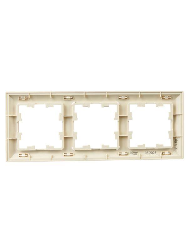 Рамка 3-м BRITE РУ-3-Бр беж./жемчуж. IEK BR-M32-12-1-K10