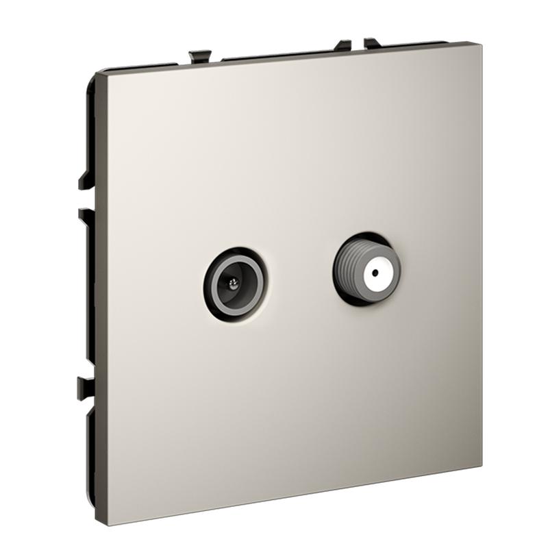 Розетка телевизионная оконечная TV + SAT 2-м СП S70 механизм кашемир Voltum VLS060403