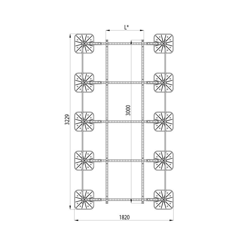 Конструкция опорная для установки оборудования TECHNORAPTOR FOOT 1500х3000 тип 3 HD КМ TR0239
