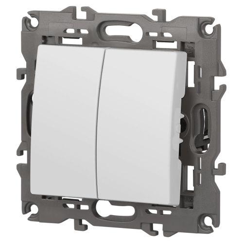 Переключатель 2-кл. Elegance 14-1106-01М 250В 10АХ матов. бел. Эра Б0065791