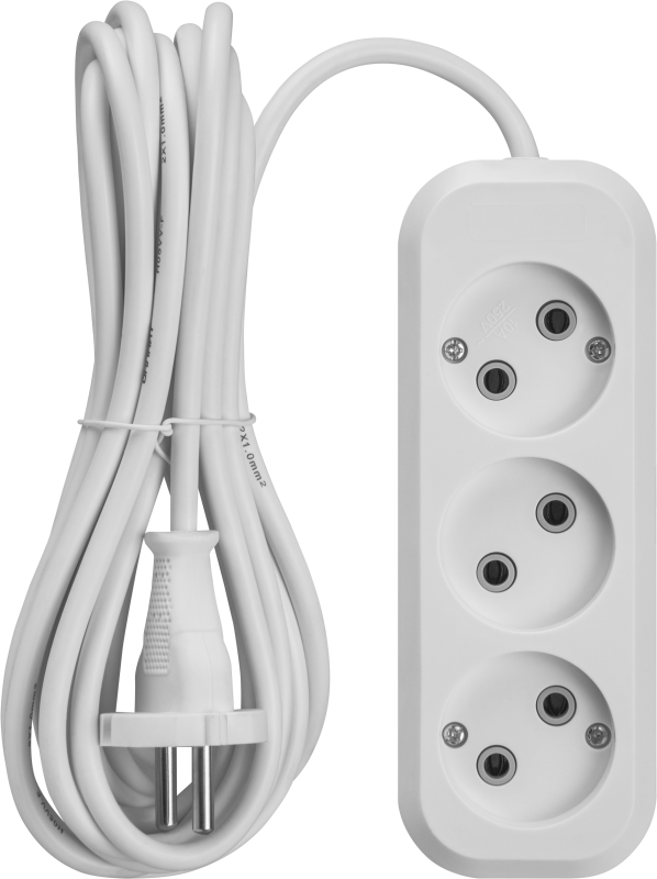 Удлинитель 3х5м без заземл. 10А IP20 90509 OPE-S-03-500-X-2х1 ОНЛАЙТ 90509