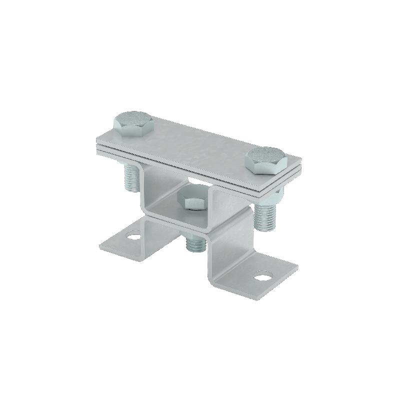 Держатель универсальный на мостовой опоре двойной для полосы до 40мм с 2 пластинами TD КМ MA0534