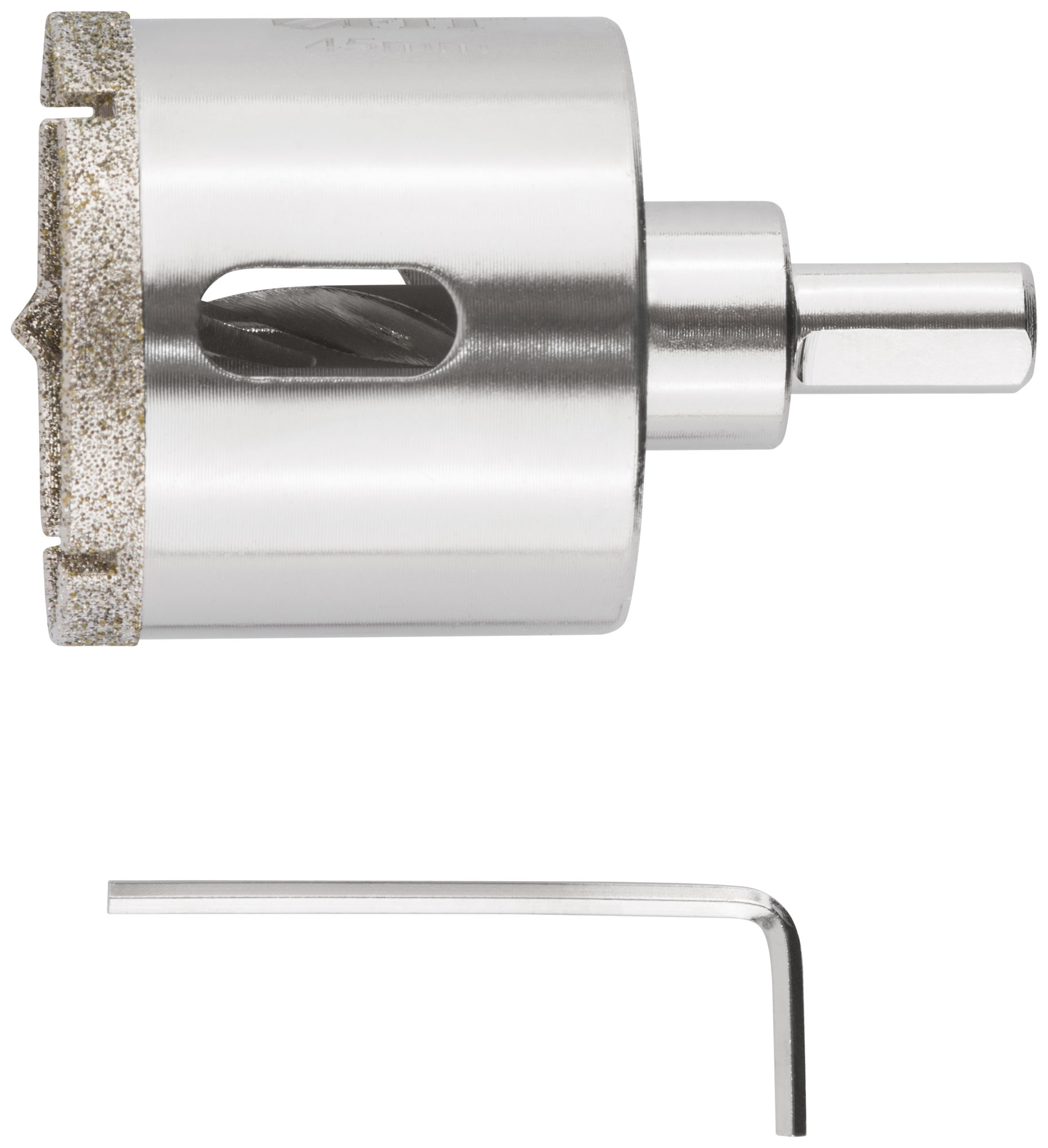 Коронка кольцевая по керамограниту, камню и кафелю алмазная с центровочным сверлом 45х70 мм