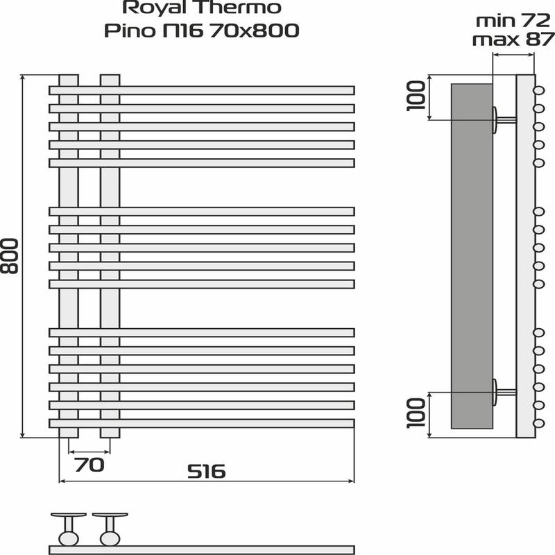Полотенцесушитель Pino white П16 500х800 Royal Thermo НС-1434018