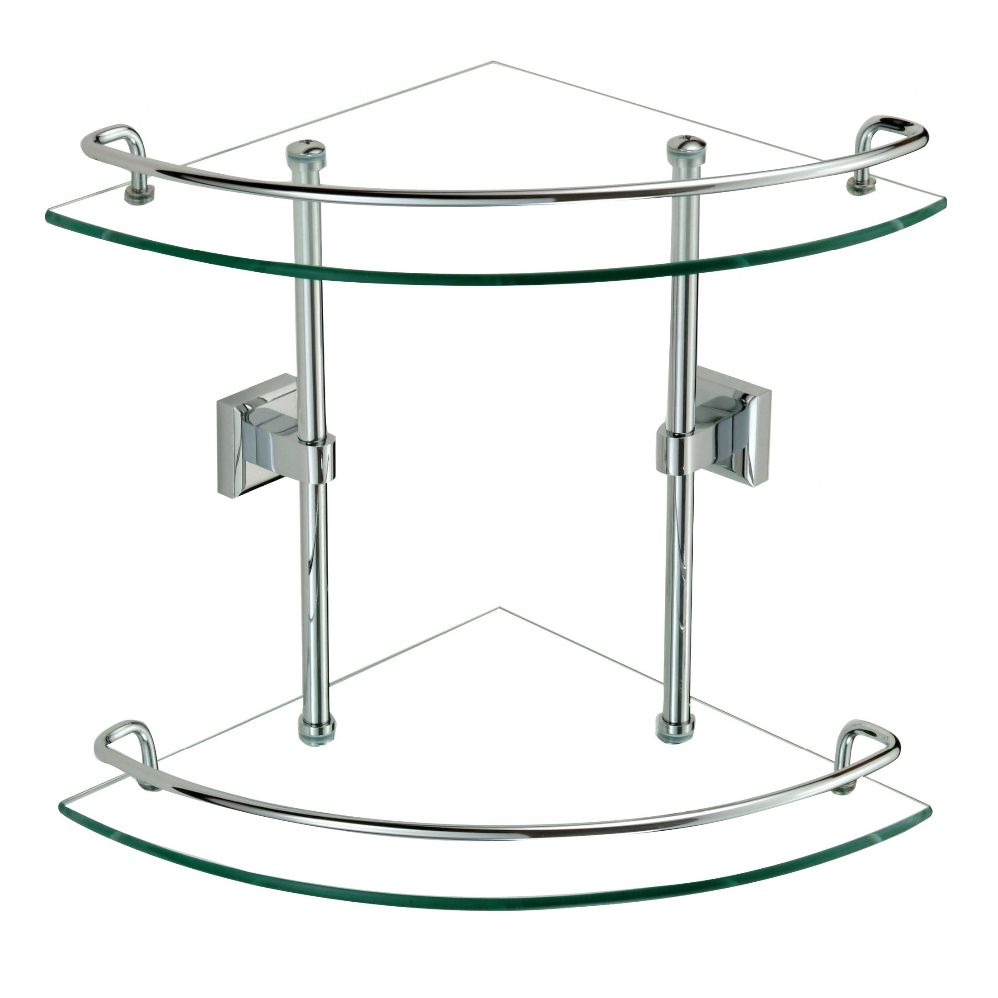 Полка угловая стеклянная Savol S-095322, хром