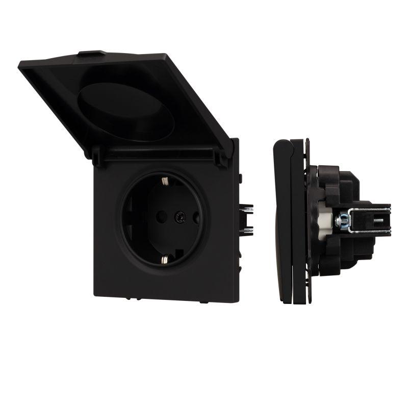 Механизм розетки SCT-NOBE-MCP-SFPL-BK 230В 16А влагозащ. Arlight054281