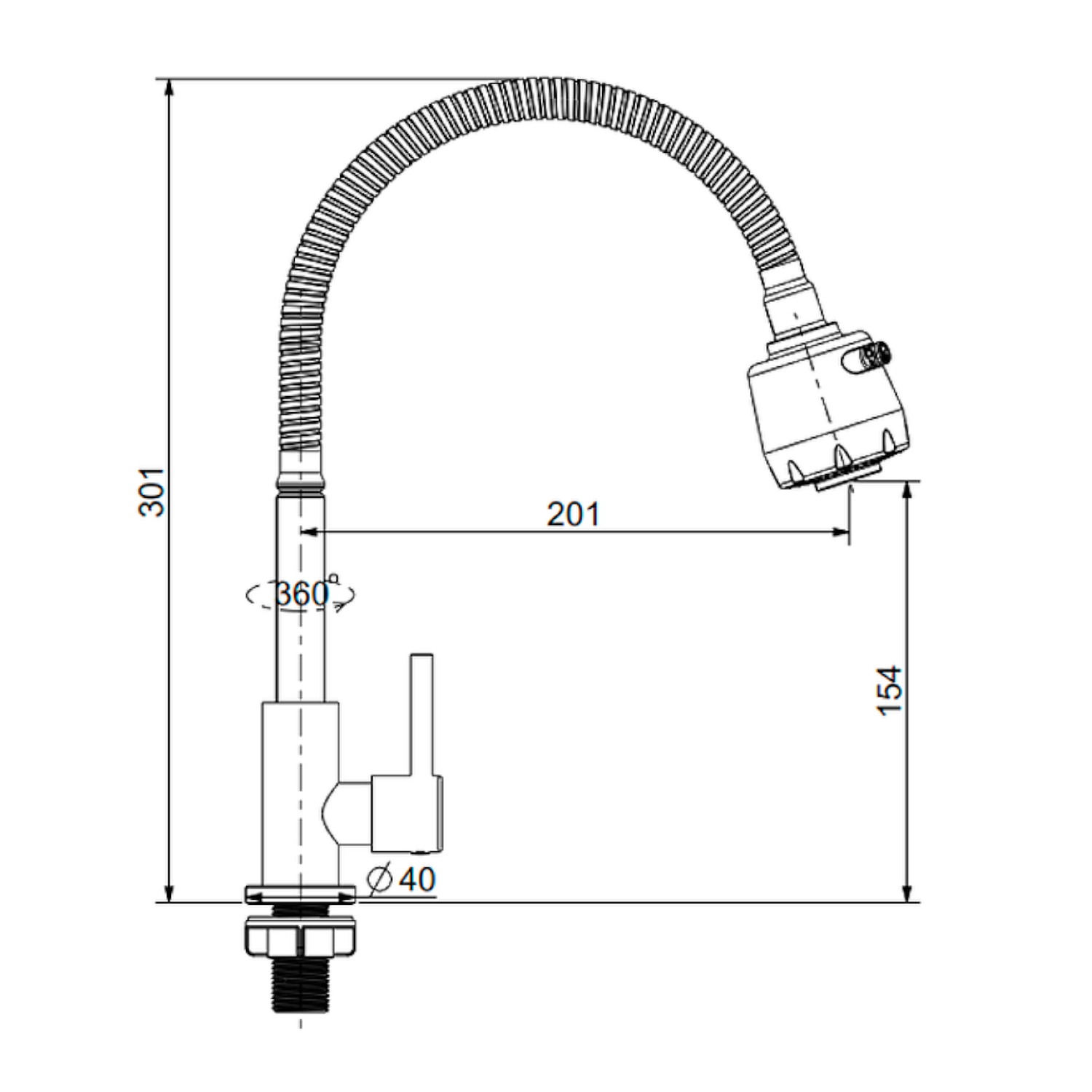 Кран на одну воду Splenka S249.482.05, сатин