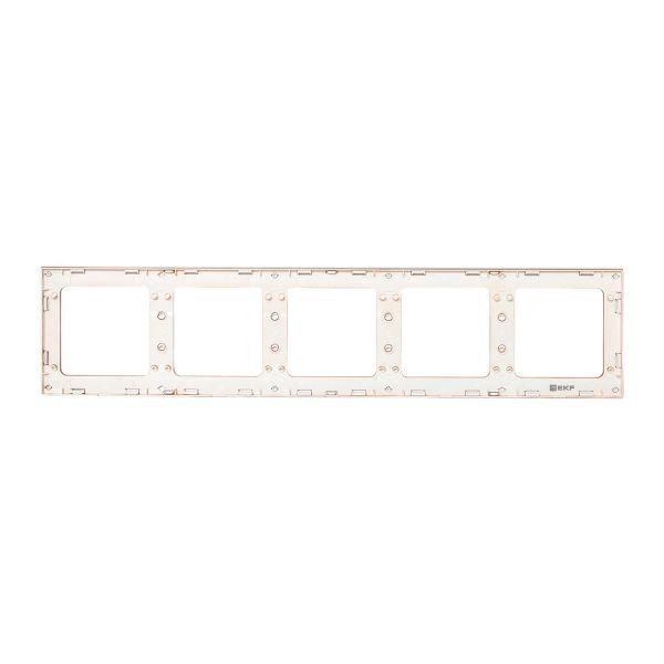 Рамка 5-м Стокгольм бел. с линией цвета шампань EKF EAM-G-306-20