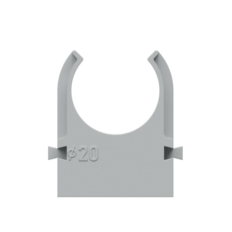 Крепеж-клипса для труб d20мм прямой монтаж сер. (уп.100шт) КМ LO67231