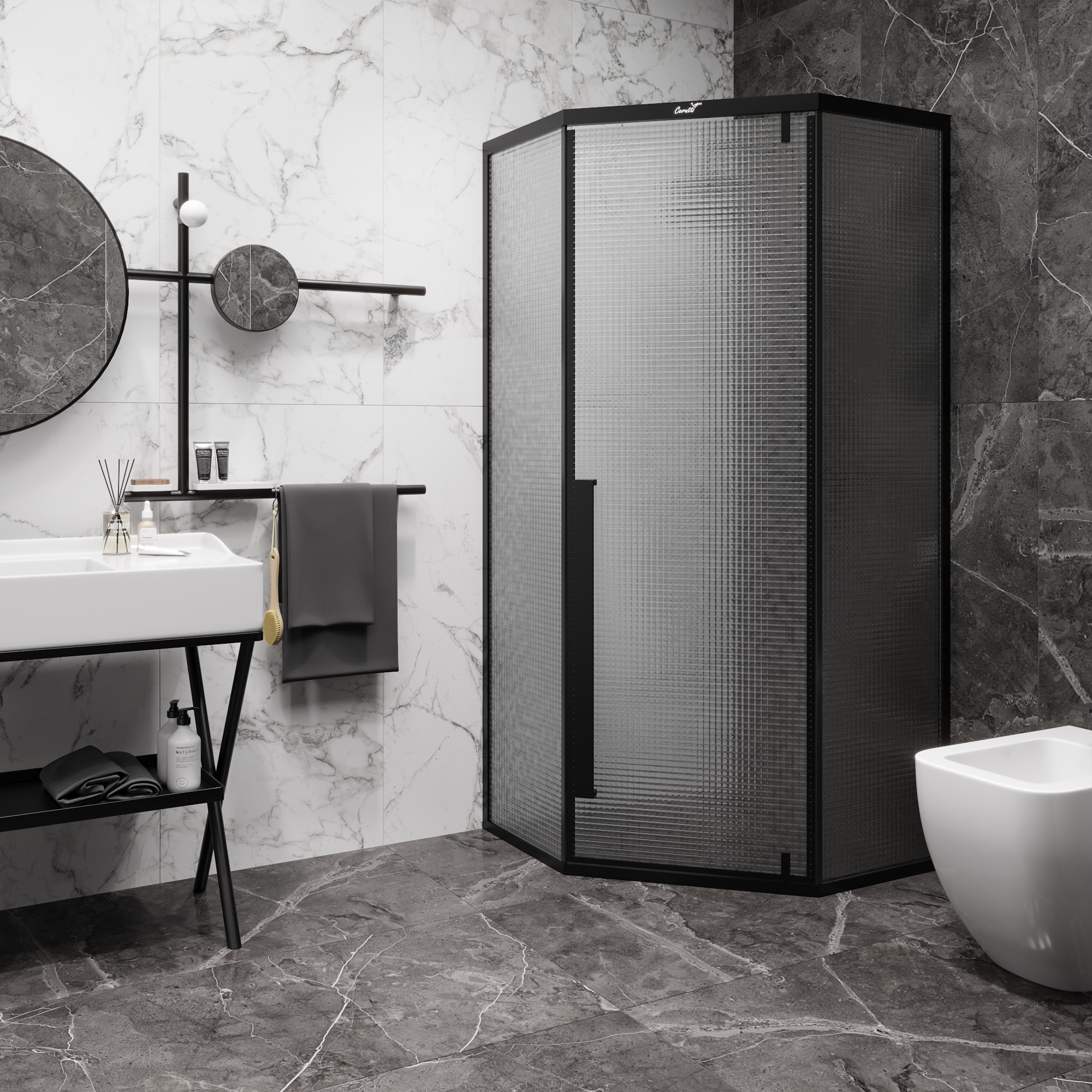 Ограждение C3ABD душевое Ceruttispa без поддона (90x90x195)