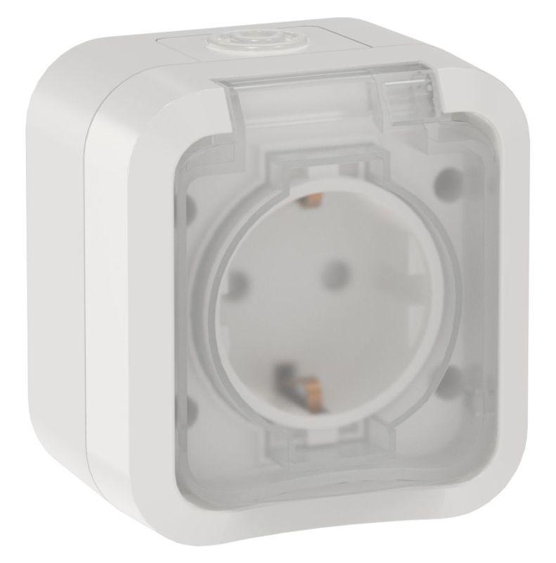 Розетка 1-м ОП TORS TS320 16А IP55 с заземл. с крышкой бел. IEK TS-R16-16-55-K01