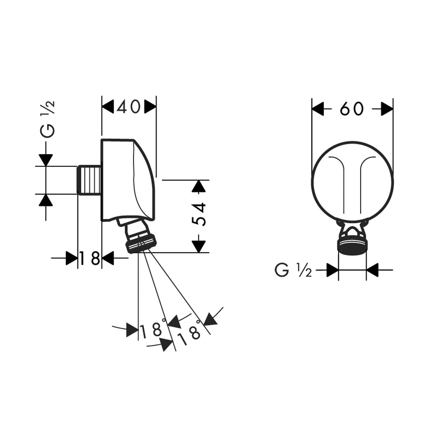 Шланговое подключение Hansgrohe Fixfit Е 27505000