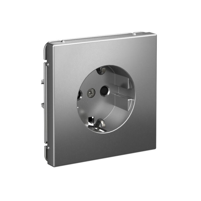 Розетка ArtGallery 16А с заземл. со шторками быстрозажим. клем. механизм сталь SE GAL000945S