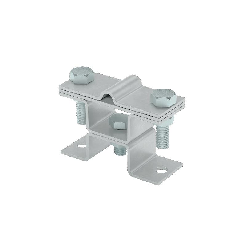 Держатель универсальный на мостовой опоре двойной для прутка 5-8мм и полосы до 40мм с 2 пластинами TD КМ MA0540