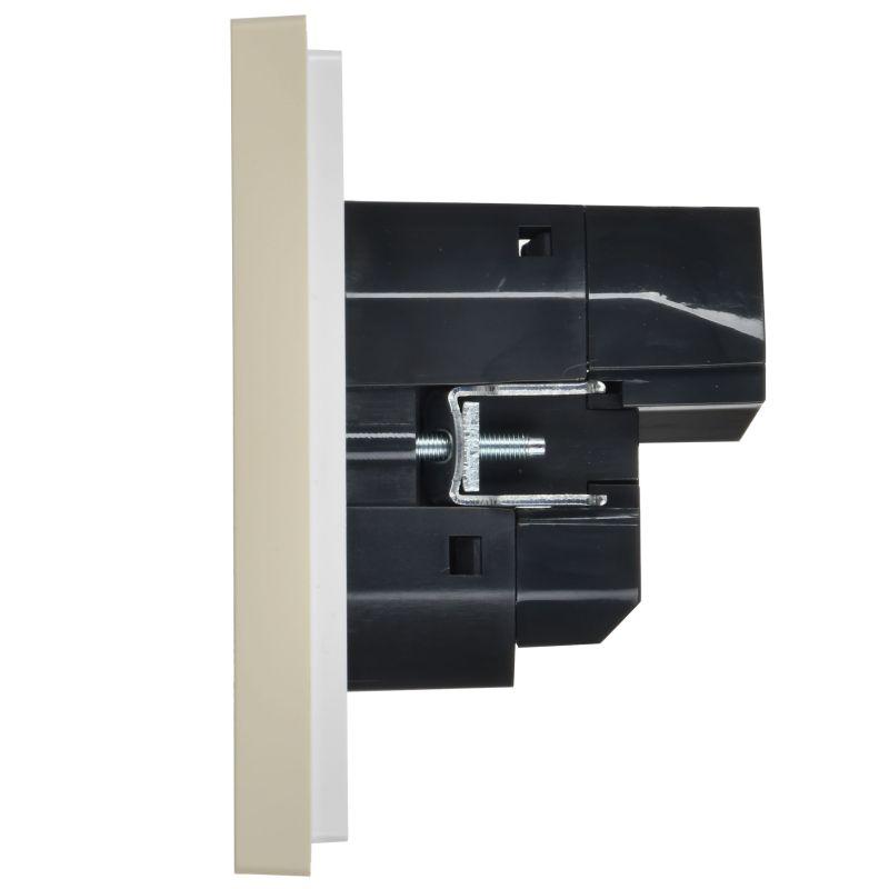 Розетка FORTE&PIANO FP445 16А USB A+A 3.1А с заземл. защ. шторки винт. крепл. ваниль IEK FP-R14-16-U21-D31-K10