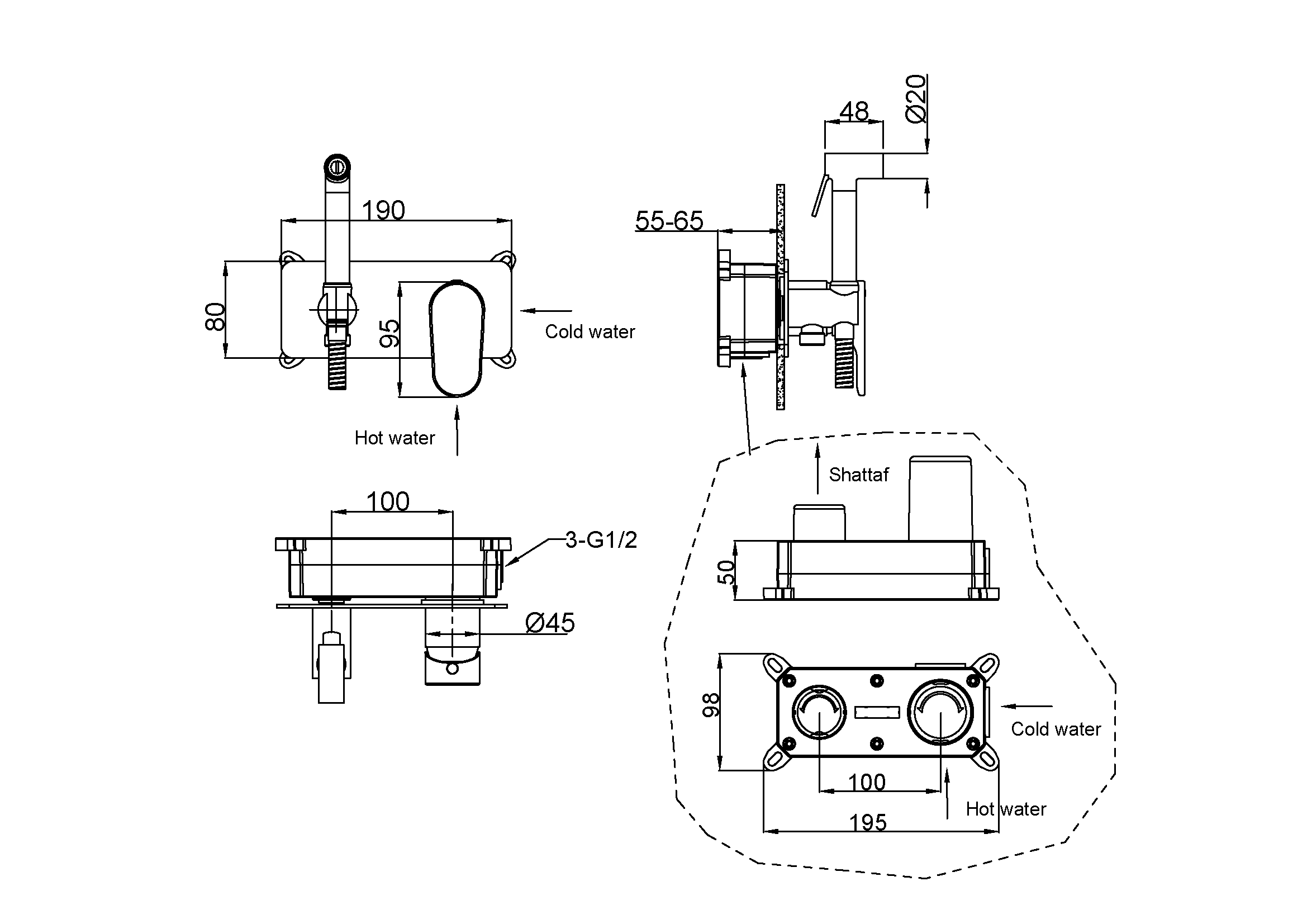 Гигиенический душ SPECTRE Matt White