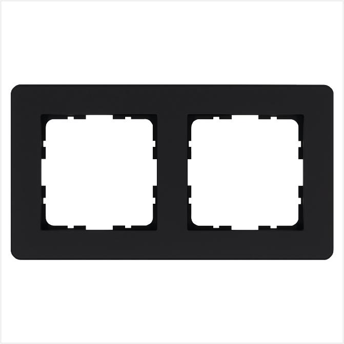 Рамка 2-м G-Flex черн. матов. soft touch Jasmart G1102PB