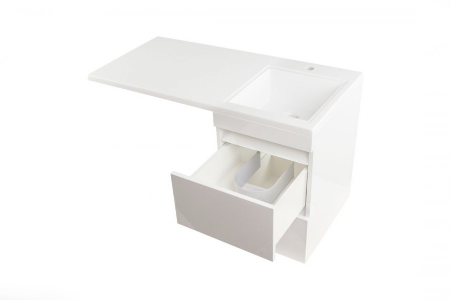 Тумба подвесная "Даллас 100", Люкс белая, PLUS