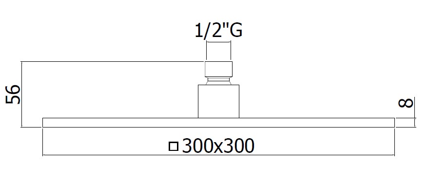 Верхний душ SYNCRO KING 300x300mm. квадр.Металл,антикальций, чёрн.мат