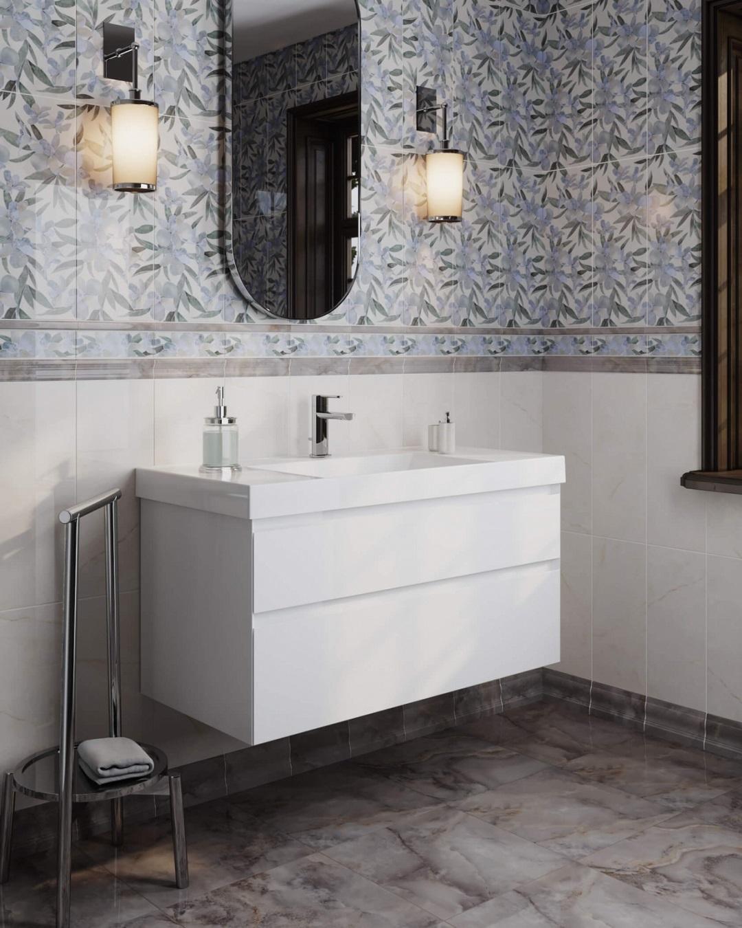 Тумба CUBO подвесная с ящиками 100, белая матовая