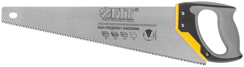 Ножовка по дереву средний каленый зуб 7 ТPI 3D заточка 3К пласт.прорезиненная ручка профи 450мм FIT 40452
