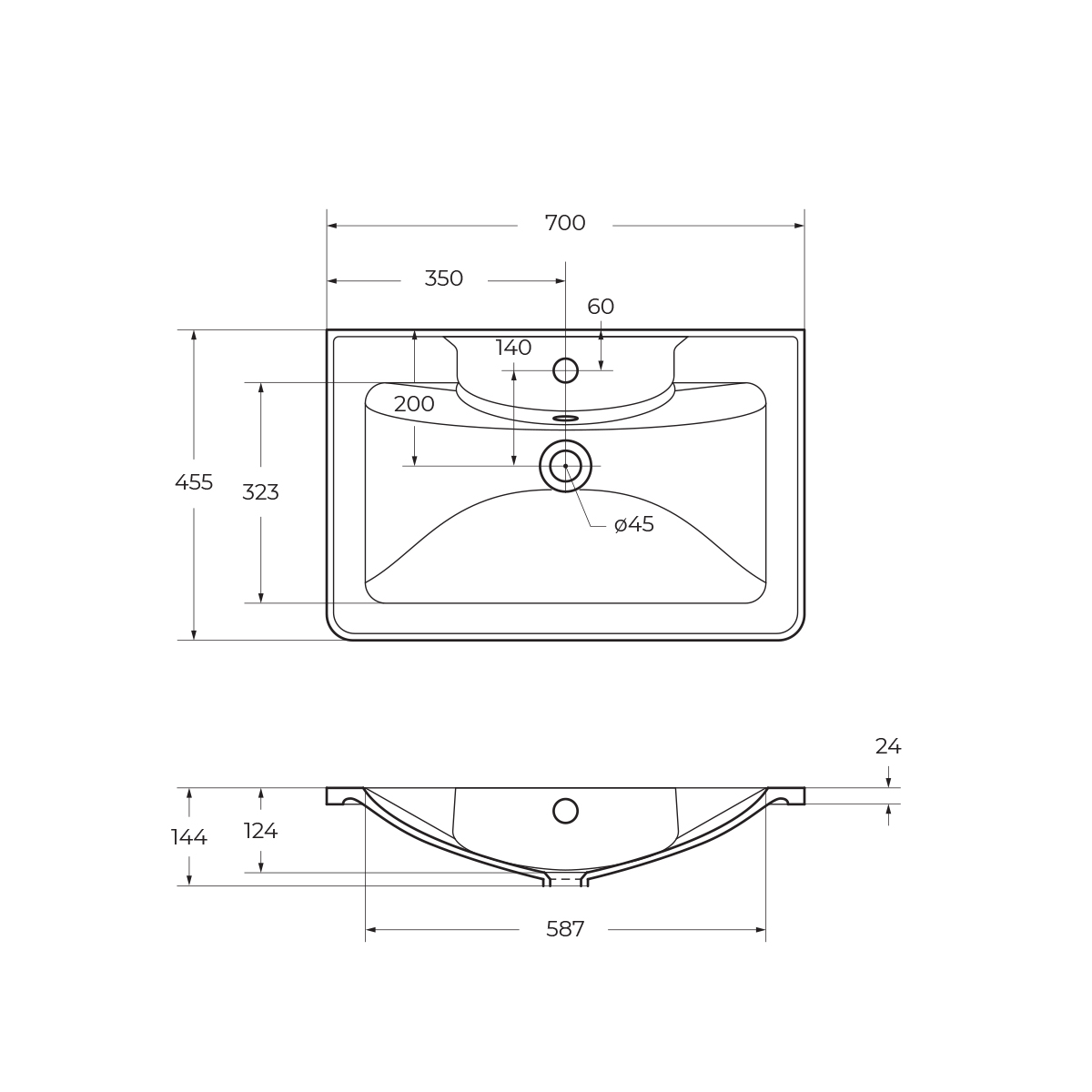 Раковина из литьевого мрамора BelBagno BB700/455-LV-MR-ALR