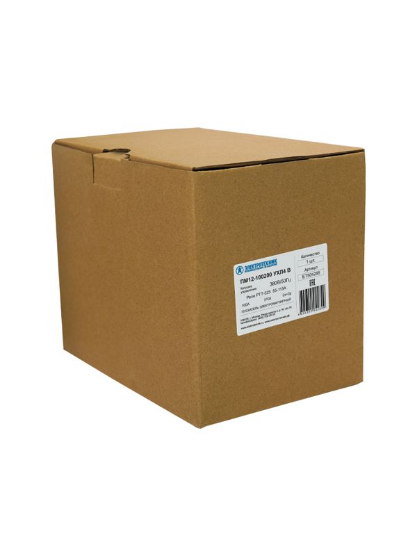 Пускатель ПМ 12-100200 УХЛ4 В 100А кат. 380В AC 2НО+2НЗ IP00 с реле РТТ-325 85-115А Электротехник ET504289