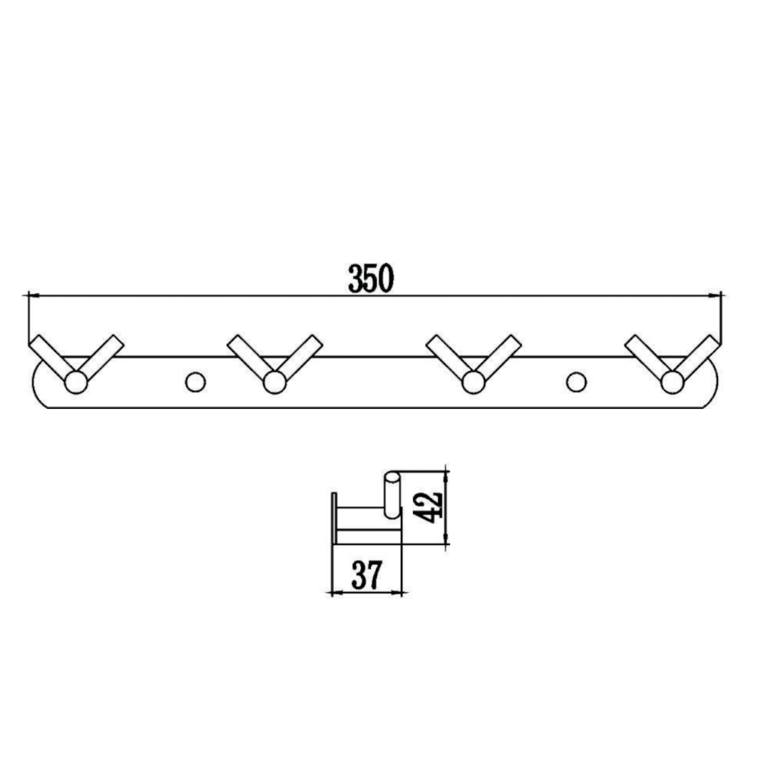 Планка с крючками Savol S-007224C, бронза