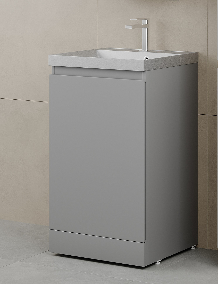 Тумба напольная "БАТЛЕР" (1 ящ.) под ASTI 500 Люкс антискрейтч серый PLUS