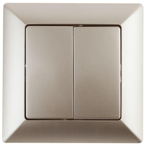 Выключатель 2-кл. СП Solo 4-104-04 10А 250В IP20 шампань Intro Б0053588