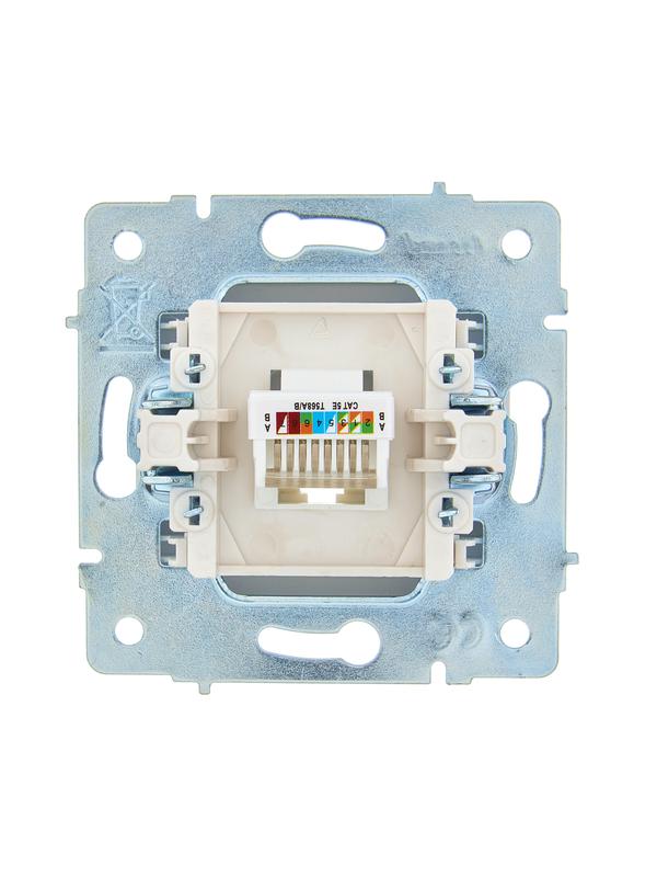 Розетка компьютерная 1-м СП ASTI IP20 RJ45 механизм Cat 5e жемчуж./бел. перламутр. LEZARD 7081-3088-139