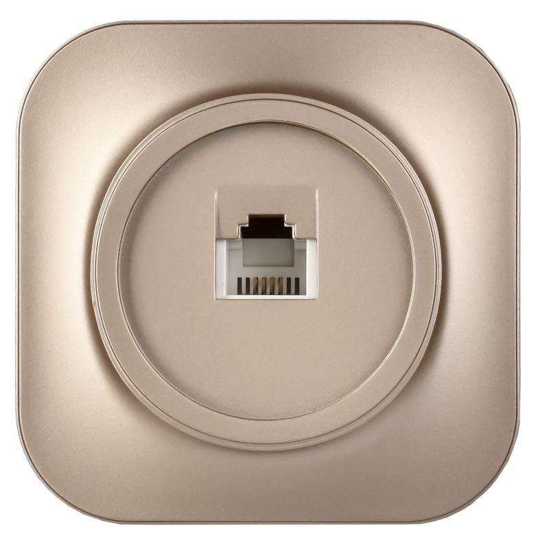 Розетка телефонная ОП RJ11 GLORY РТ20-ХШм шампань матов. IEK ETH10-K37M