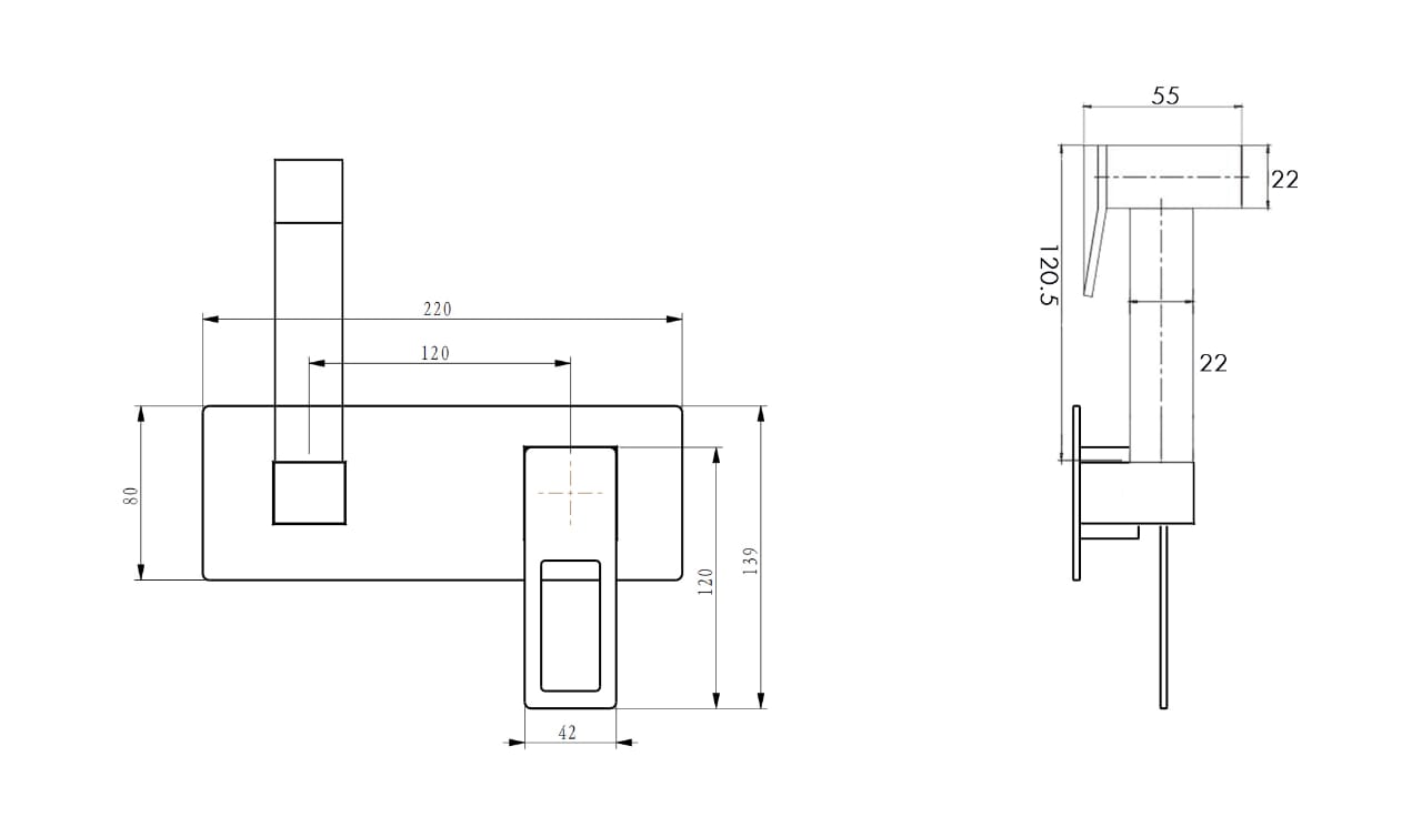 Гигиеническая лейка Q со смесителем WHITE CHROME_Комплект