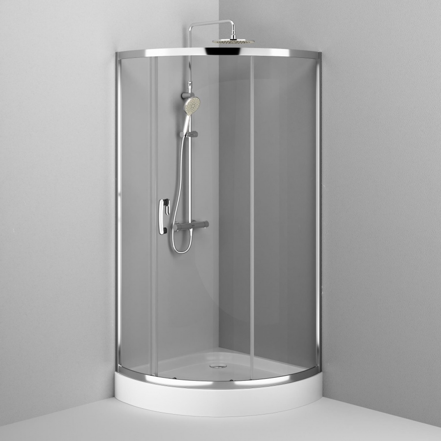 W83G-315-090CT Like Solo Slide Стекла для душ. ограждения 90x90, стекло прозрачное, проф хром глянц,