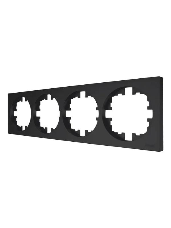 Рамка 4-м OSEN горизонт. квадрат механизм черн. бархат LEZARD 743-4200-149