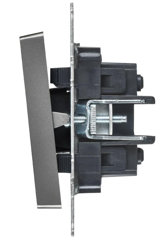 Выключатель перекрестный 2-кл. СП BRITE ВС10-2-3-БрС 10А механизм сталь IEK BR-V23-0-10-K46