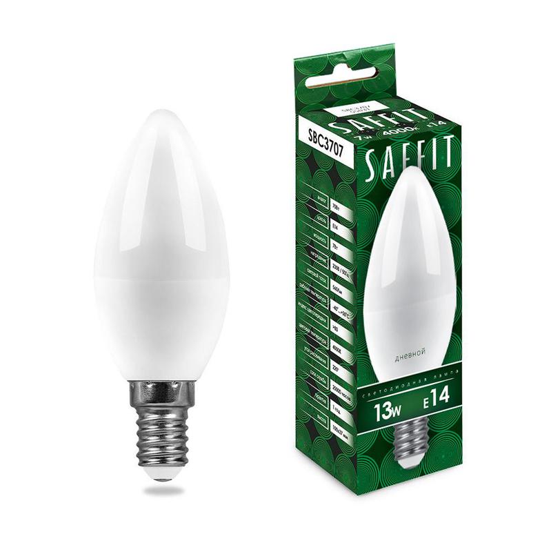 Лампа светодиодная 13Вт 230В E14 6400К C37 SBC3713 SAFFIT 55172