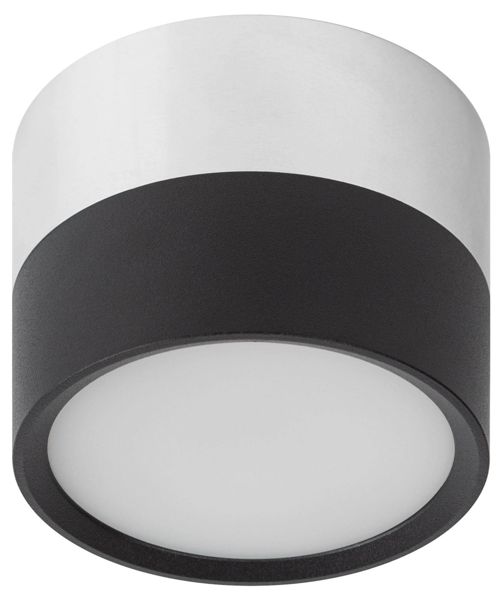 Светильник светодиодный накладной под лампу Gx53, алюминий, цвет черный+хром подсветка OL7 GX53 BK/CH