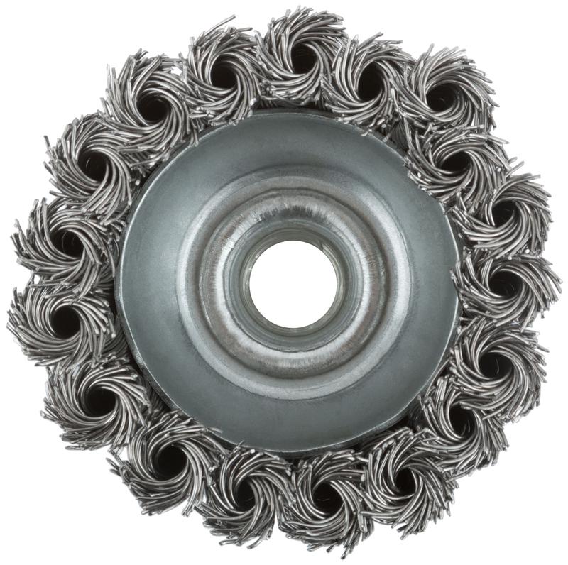 Корщетка тип "чашка" гайка М14 стальная витая проволока 75мм MOS 38952М