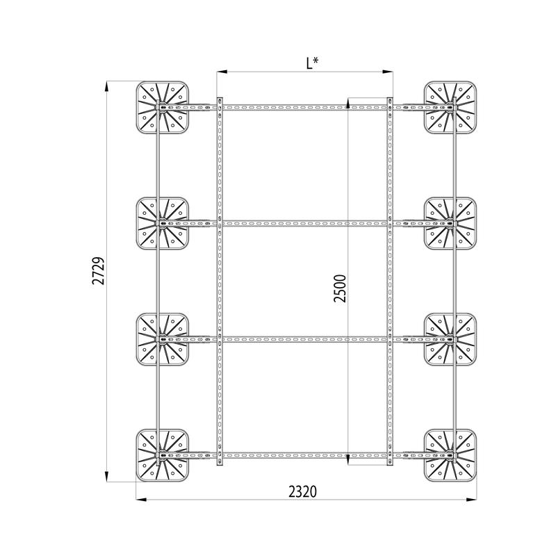 Конструкция опорная для установки оборудования TECHNORAPTOR FOOT 2000х2500 HD КМ TR0250