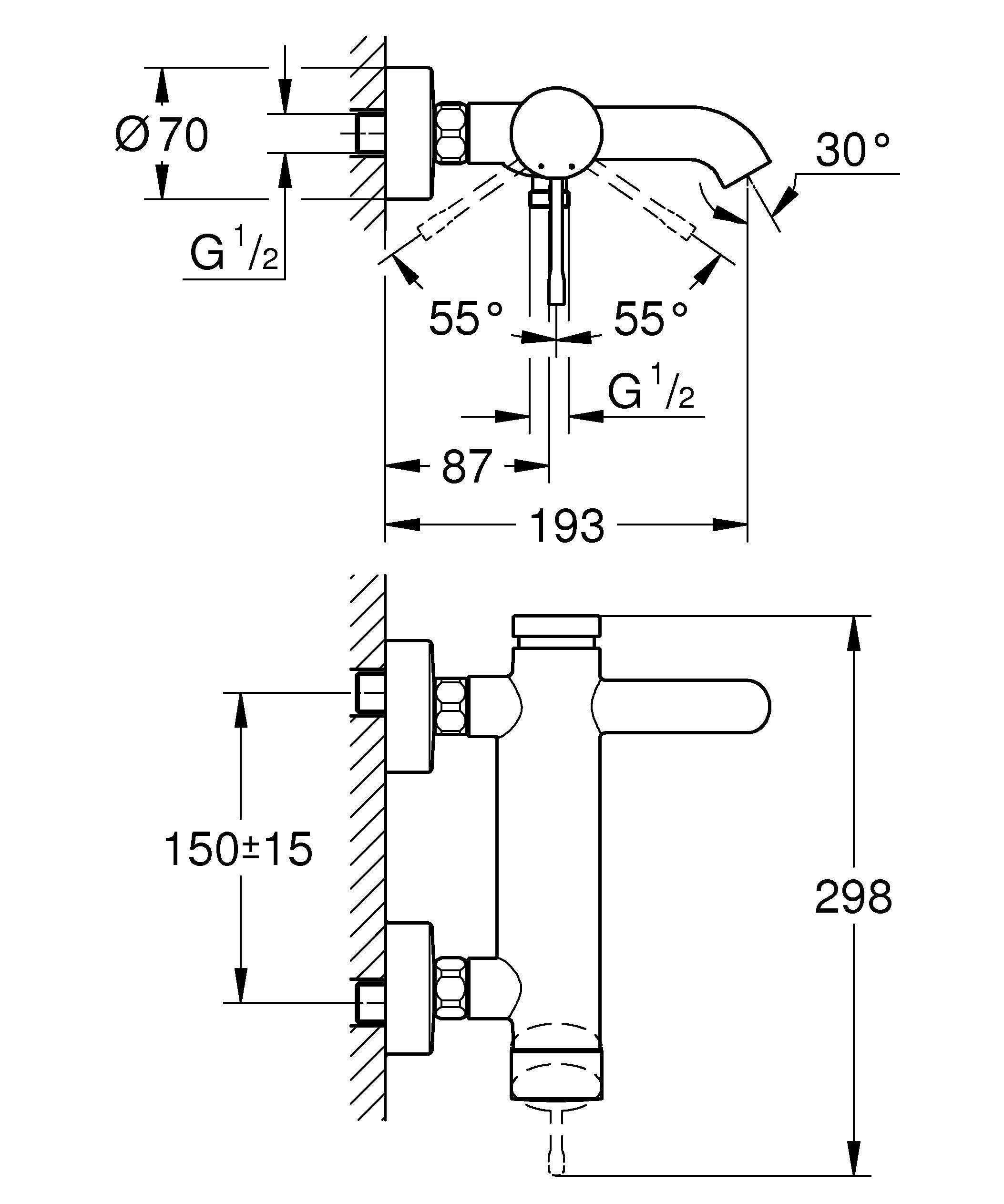 Смеситель Grohe Essence 33624DC1 для ванны